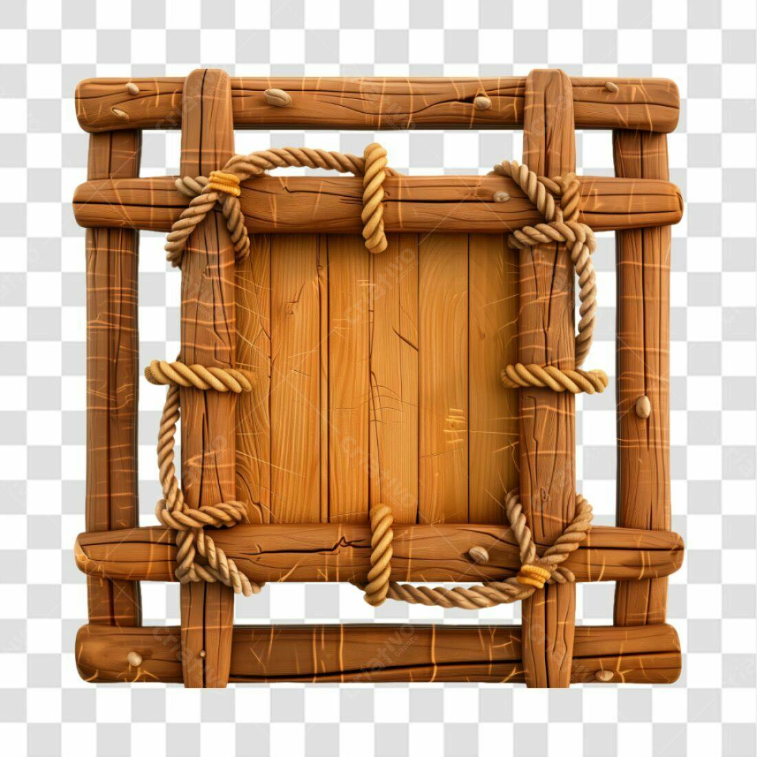 Quadro de madeira PNG com fundo transparente