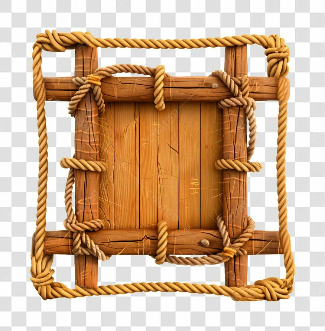 Quadro de Madeira com Cordas PNG com fundo transparente