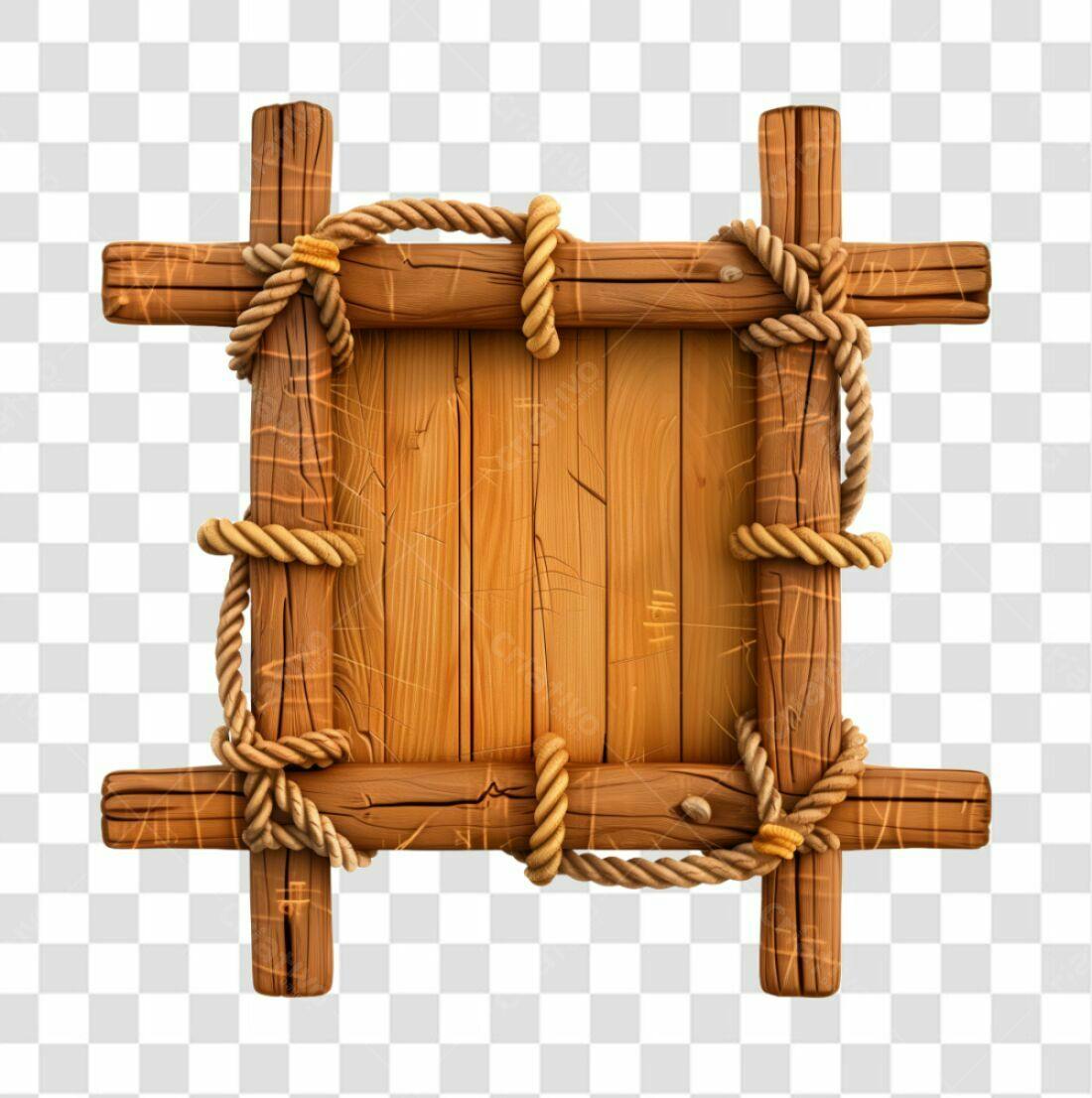 Quadro de madeira PNG com fundo transparente