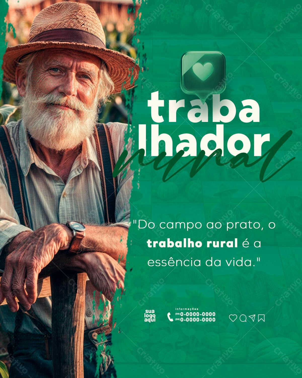 Postagem Dia do Trabalhador Rural PSD Editável