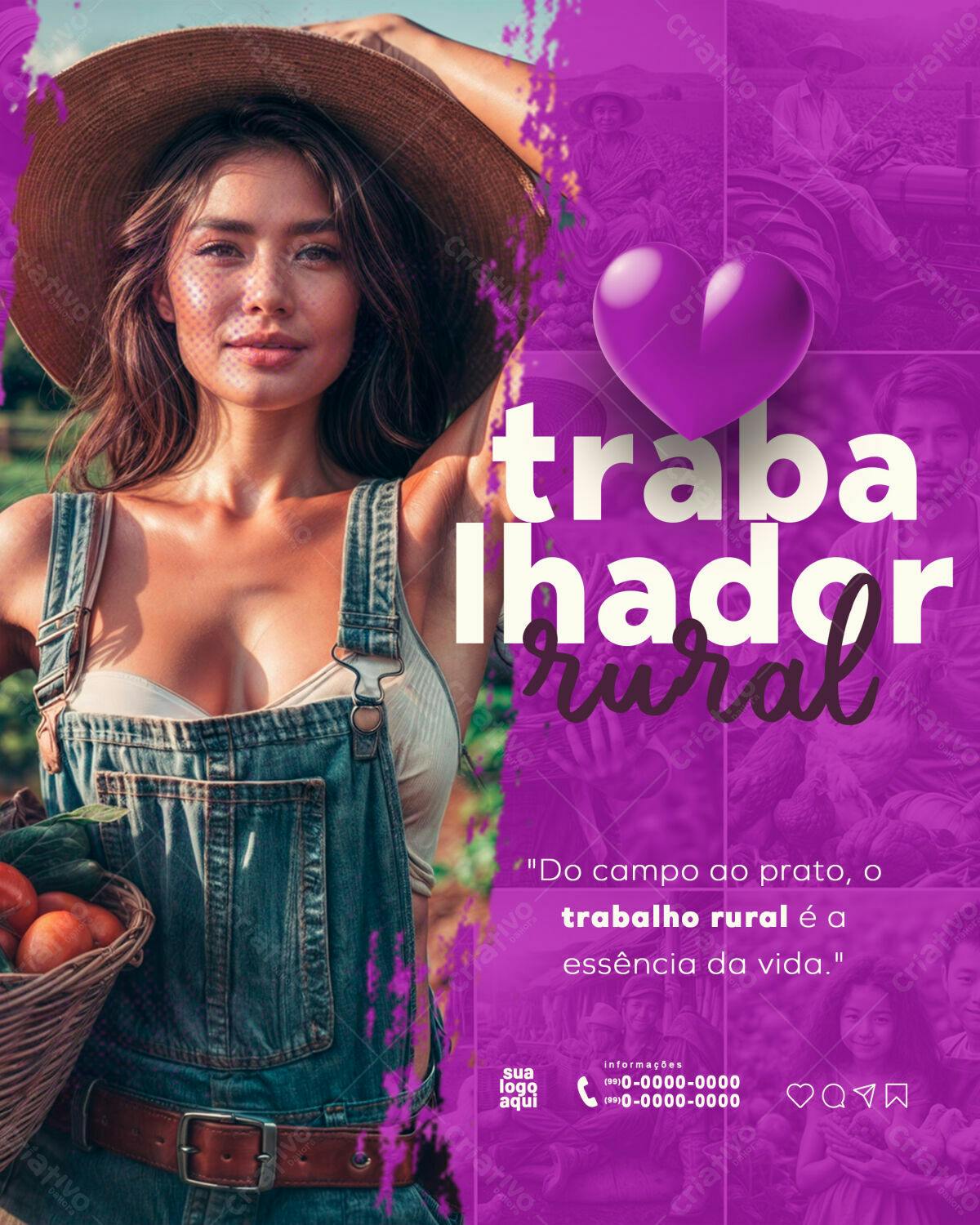 Post para Dia do Trabalhador Rural PSD Editável