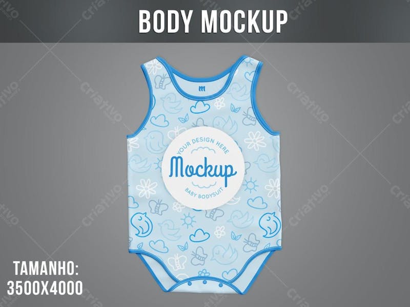 Roupa de bebê body mockup body