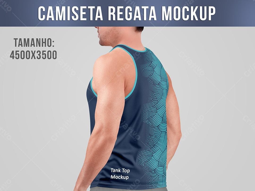 Mockup Regata Masculina: Azul Marinho e Verde Água
