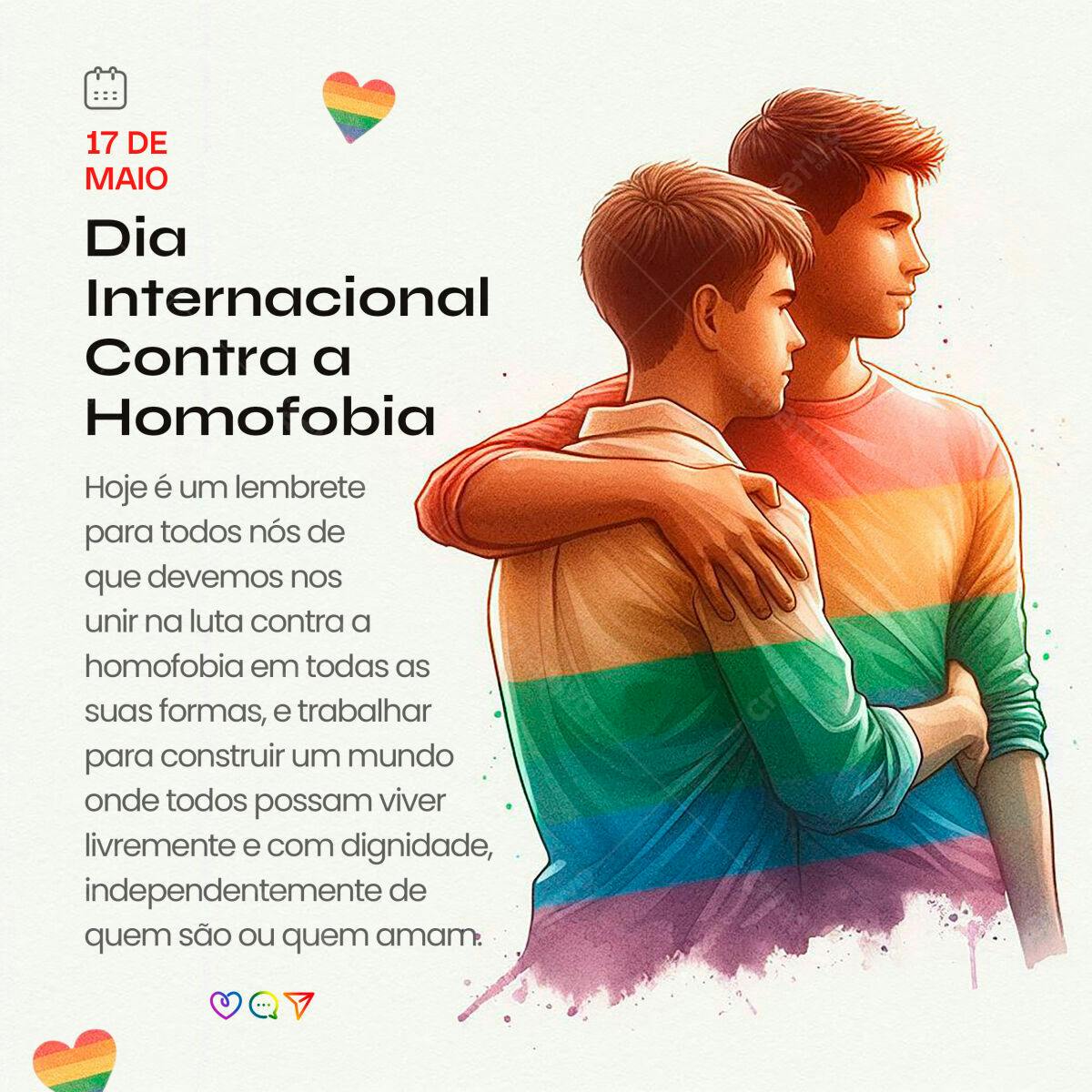 Post para o Dia Internacional Contra a Homofobia PSD Editável