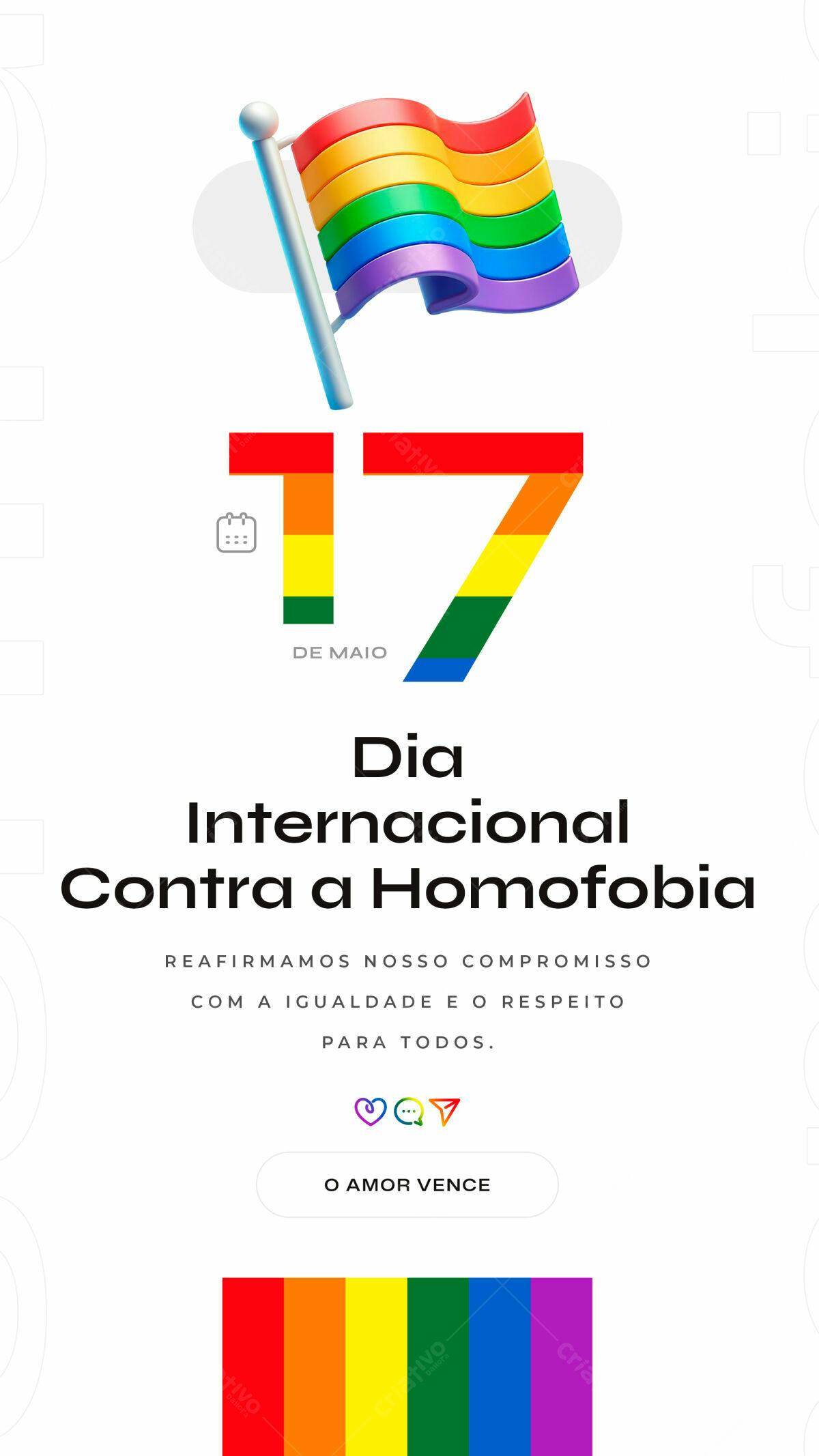 Flyer Dia Internacional Contra a Homofobia PSD Editável