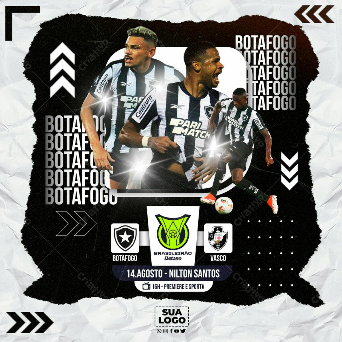 Flyer Jogo Botafogo x Vasco PSD Editável