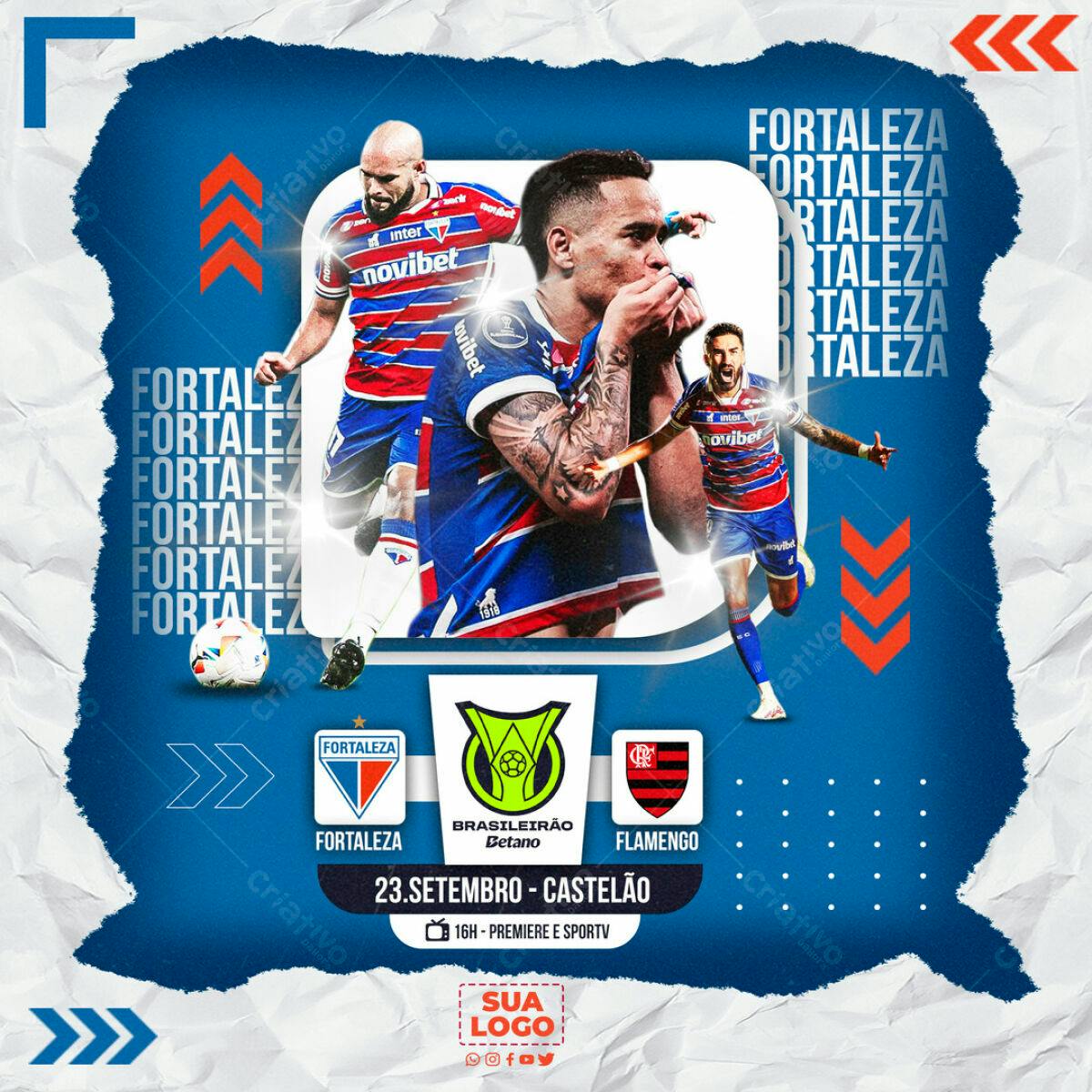 Flyer Fortaleza x Flamengo PSD Editável