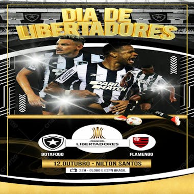 Flyer esportivo dia de libertadores botafogo stories