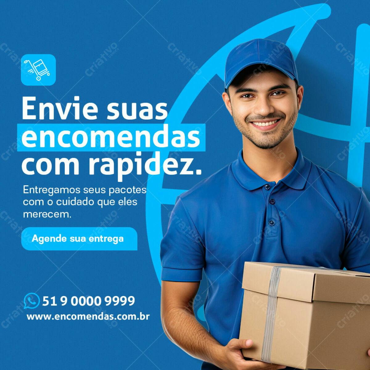 Postagem de Encomendas PSD Editável