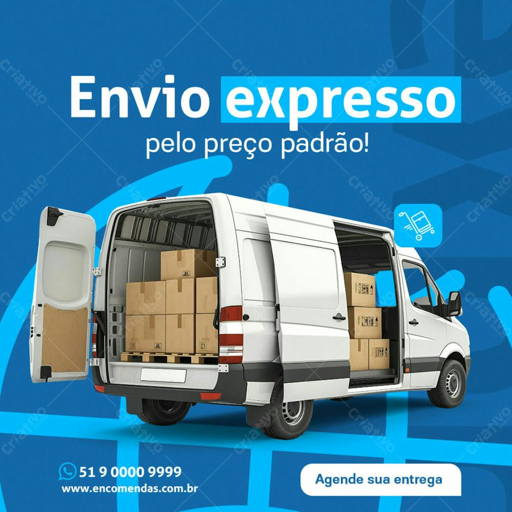 Envio Expresso Social Media Transportadora Psd