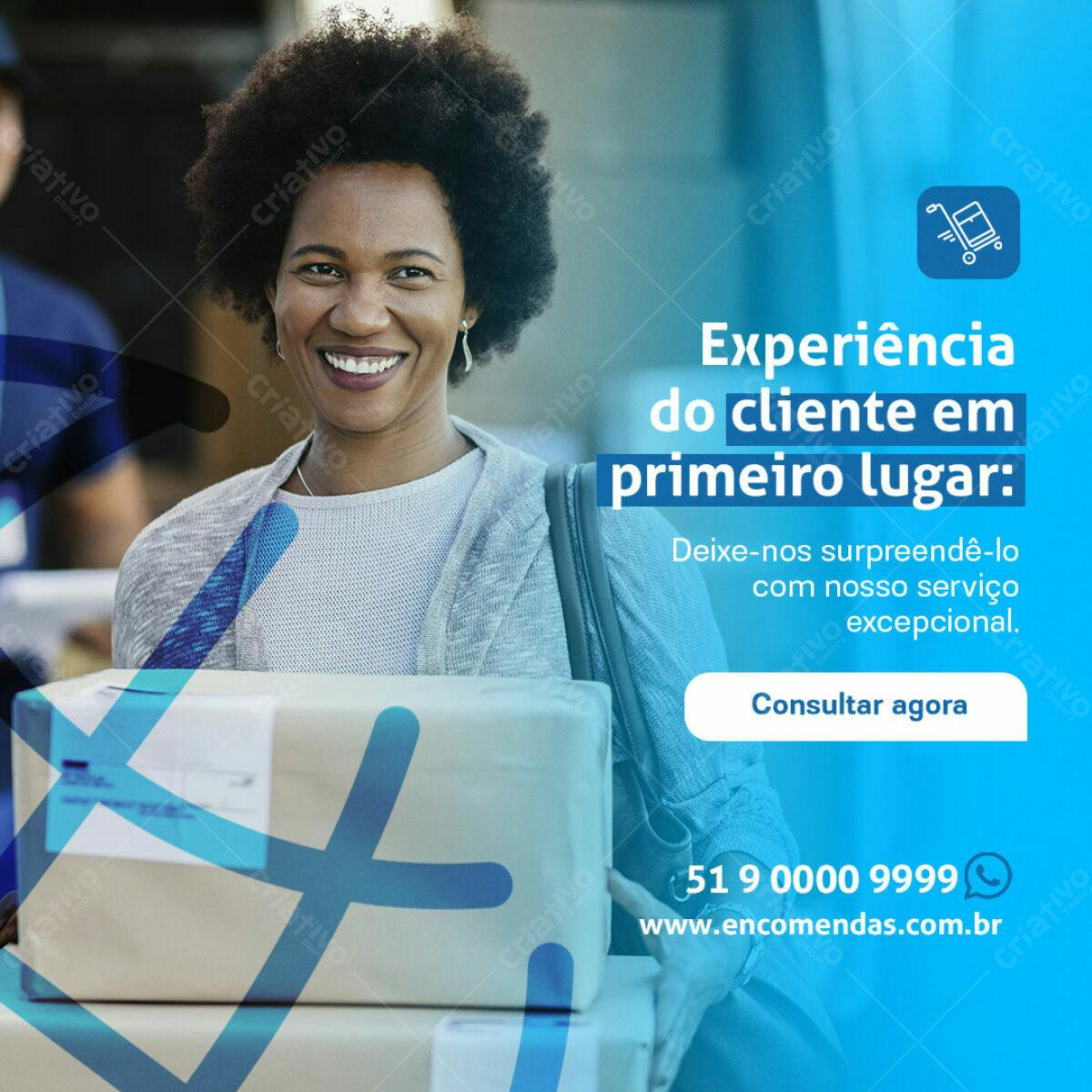 Postagem de Encomendas PSD Editável