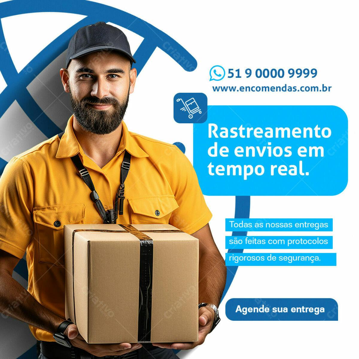 Flyer Entrega de Encomendas PSD Editável