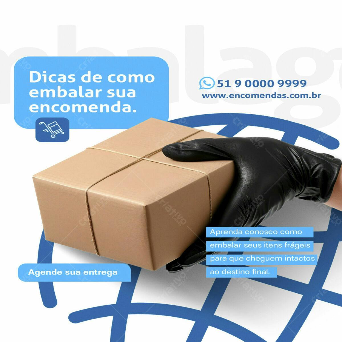 Postagem de Encomenda PSD Editável