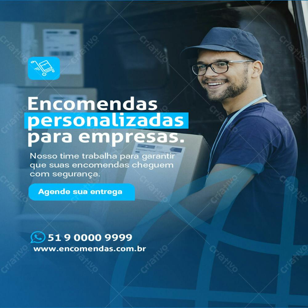 Transportadora Encomenda Personalizada Psd