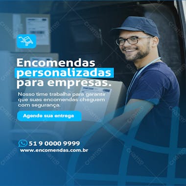 Transportadora encomenda personalizada psd