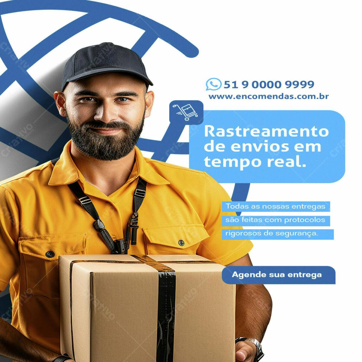 Flyer para Rastreamento de Envio PSD Editável