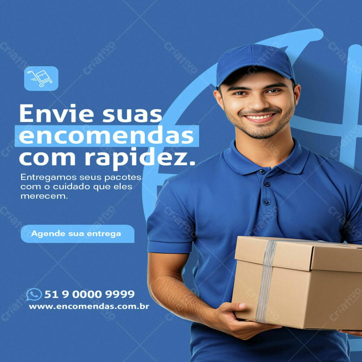 Postagem de Entrega Rápida PSD Editável