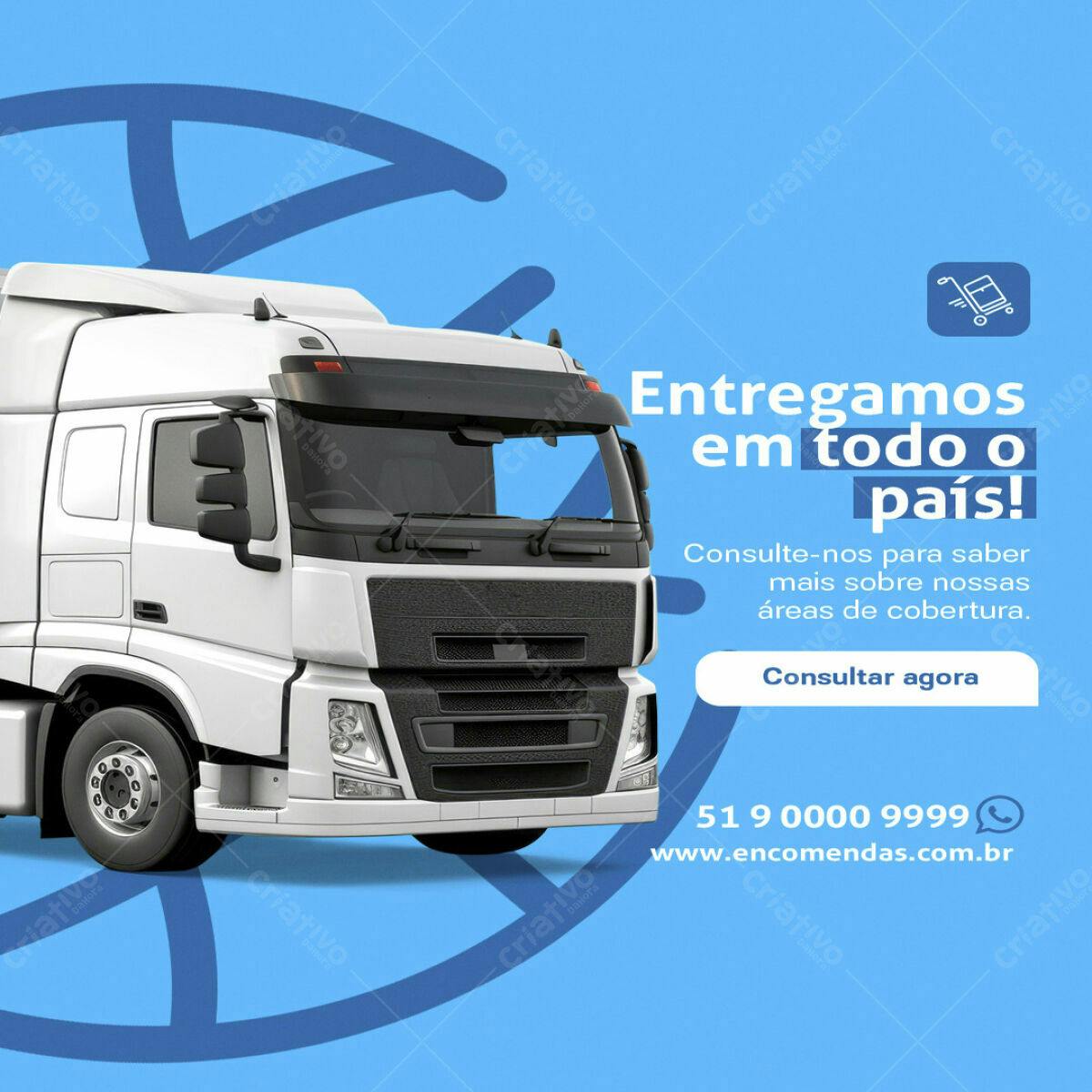 Banner Caminhão Entrega Nacional PSD Editável