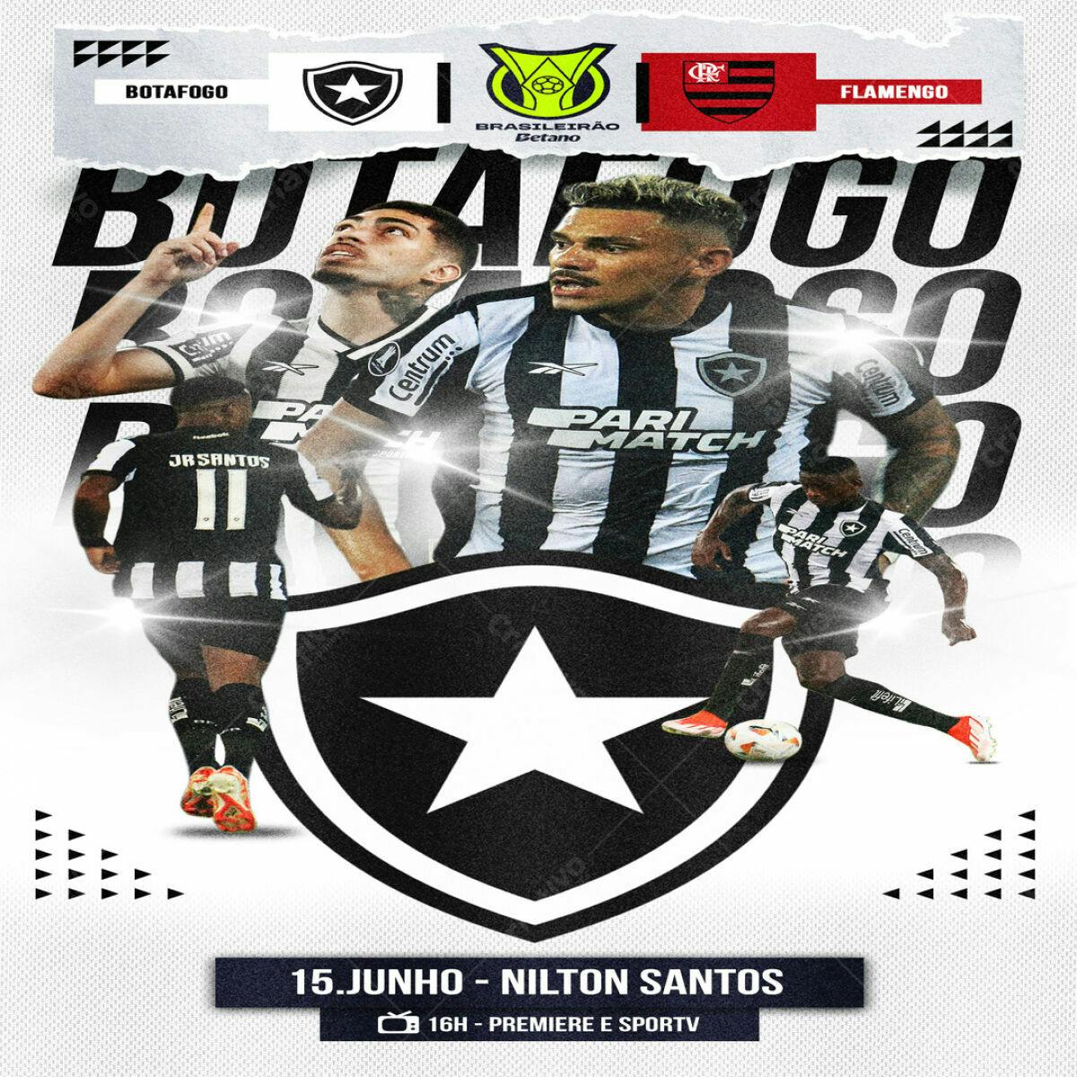 Flyer Jogo Botafogo x Flamengo PSD Editável