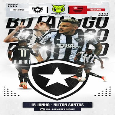 Flyer esportivo brasileirão botafogo stories