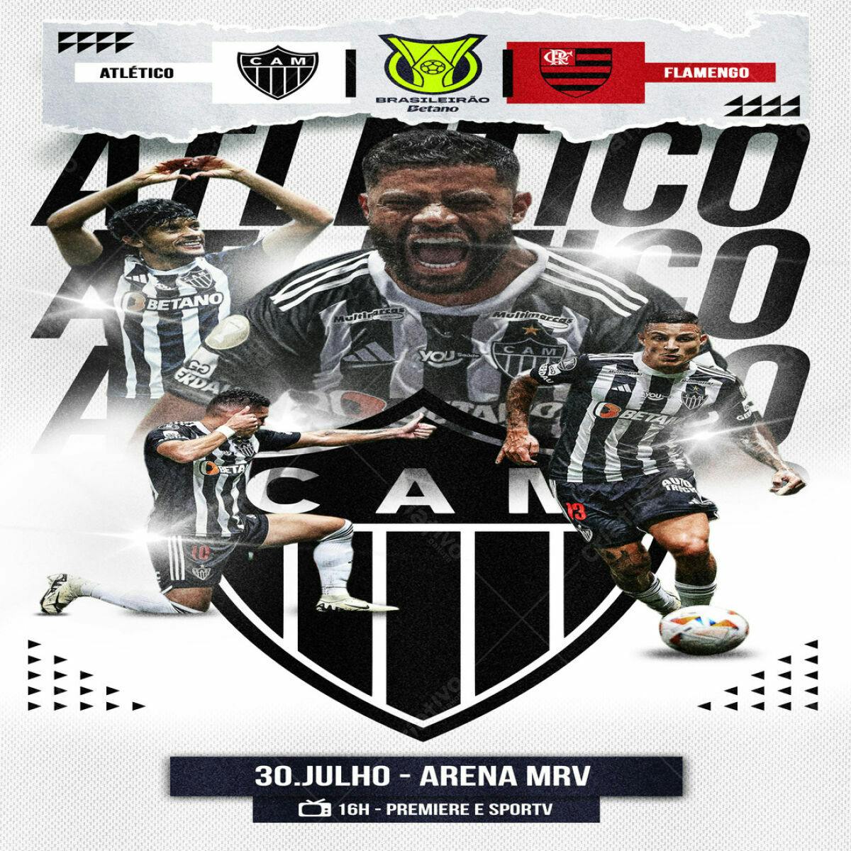 Flyer Atlético x Flamengo PSD Editável