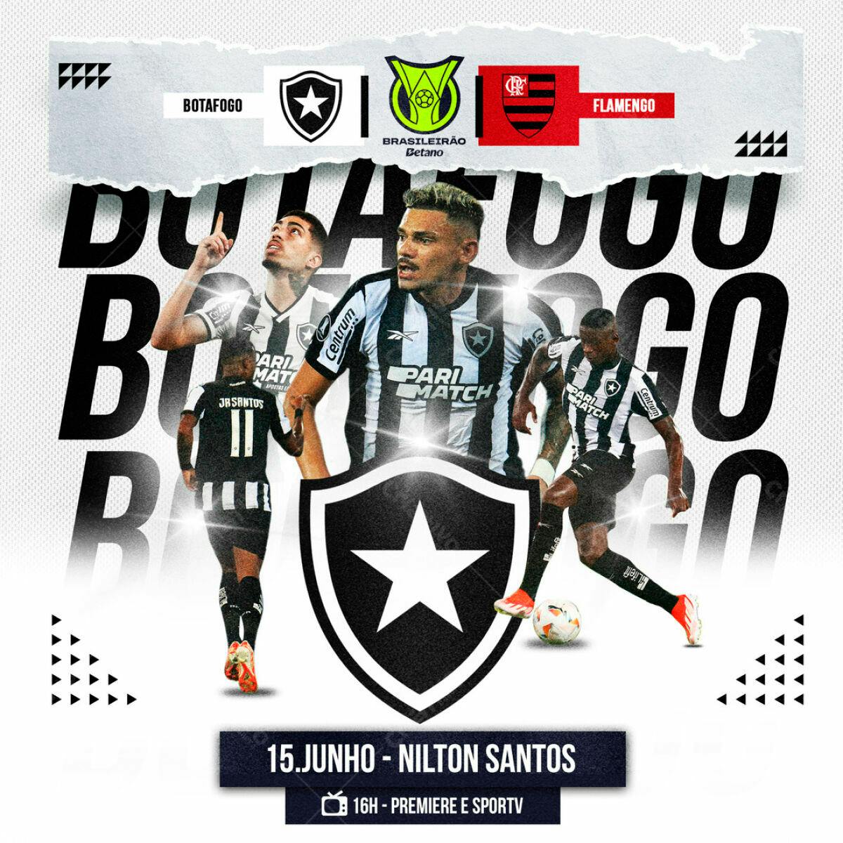 Flyer Jogo Botafogo x Flamengo PSD Editável