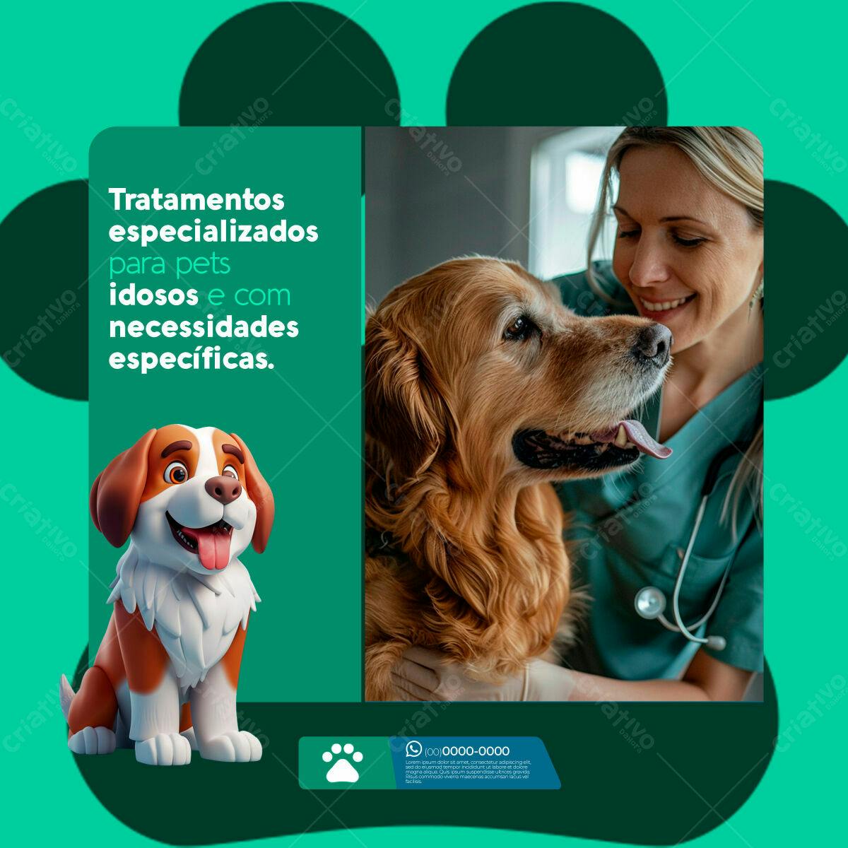Post para Redes Sociais Veterinária PSD Editável