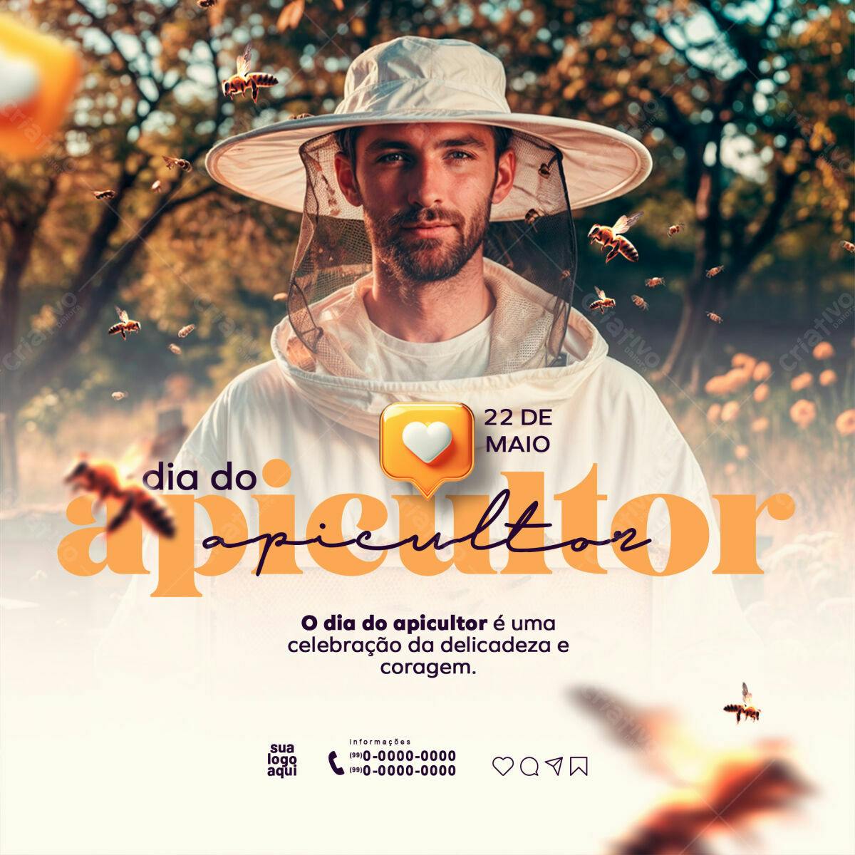 Post para Dia do Apicultor PSD Editável