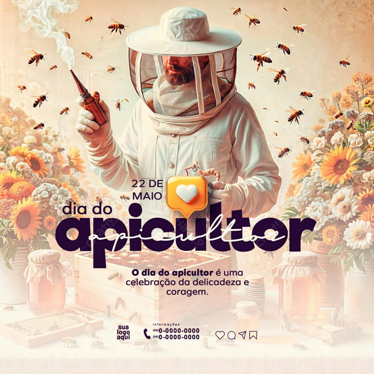 Flyer Dia do Apicultor PSD Editável