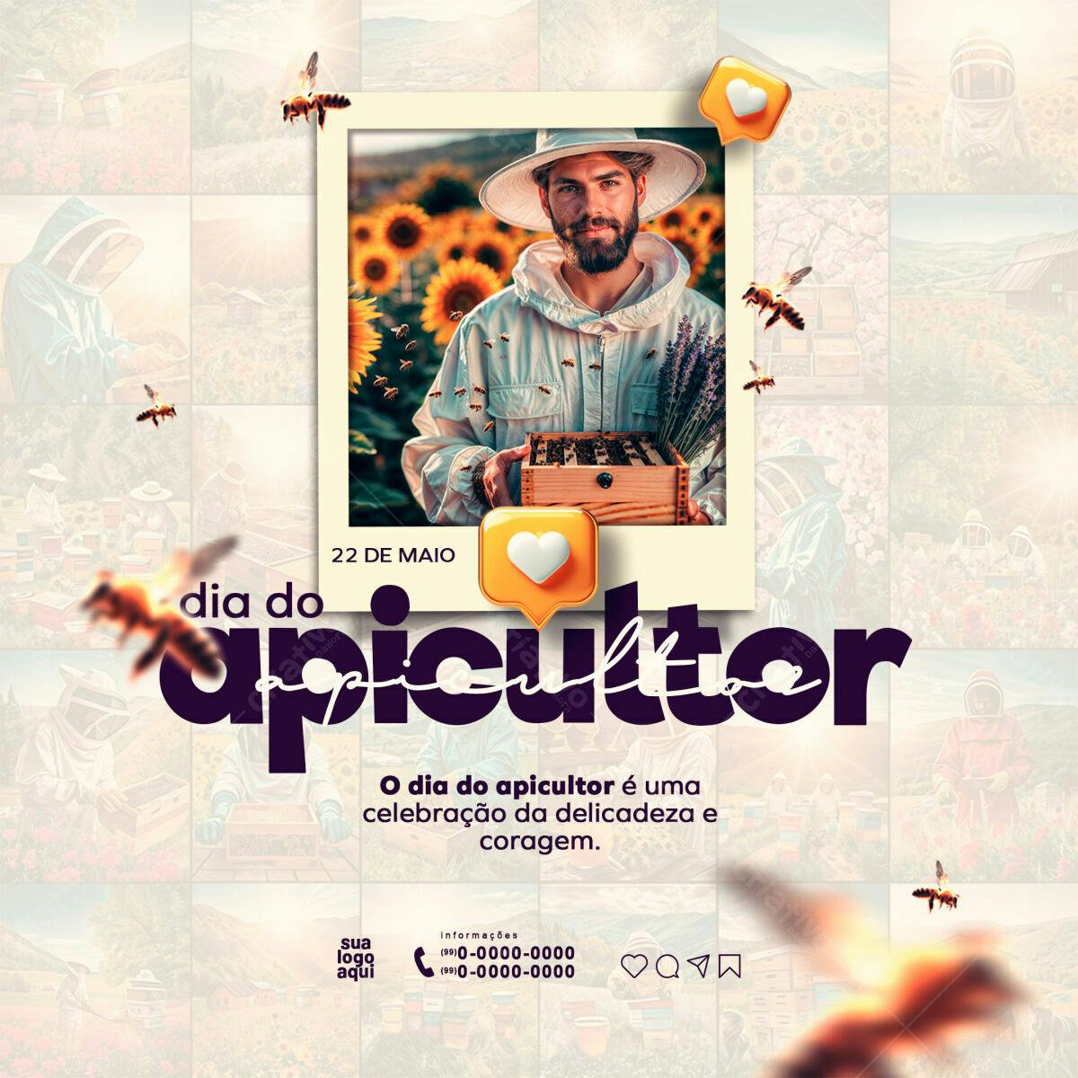 Flyer Dia do Apicultor PSD Editável