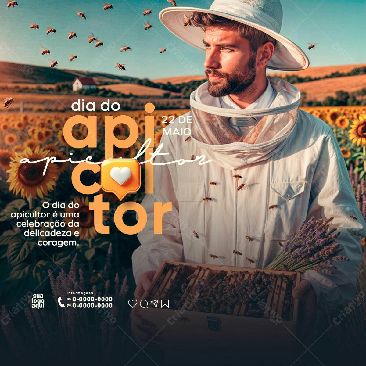Post para Dia do Apicultor PSD Editável