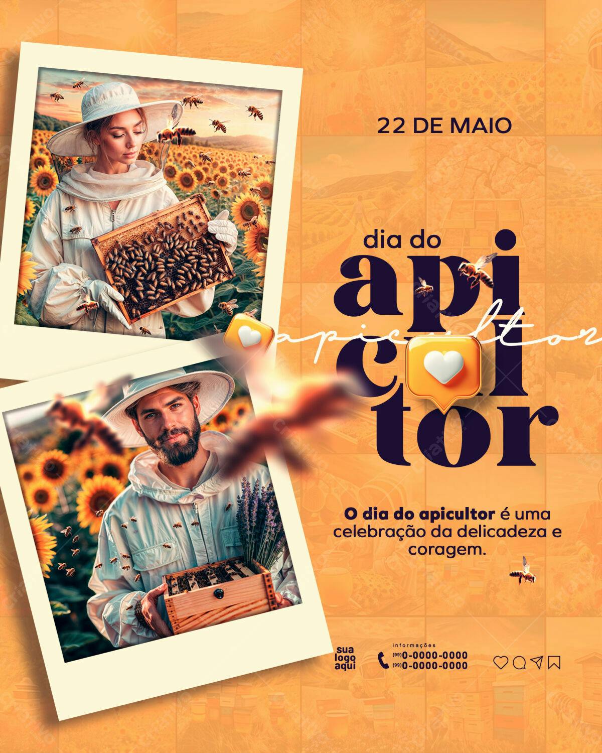 Flyer Dia do Apicultor PSD Editável