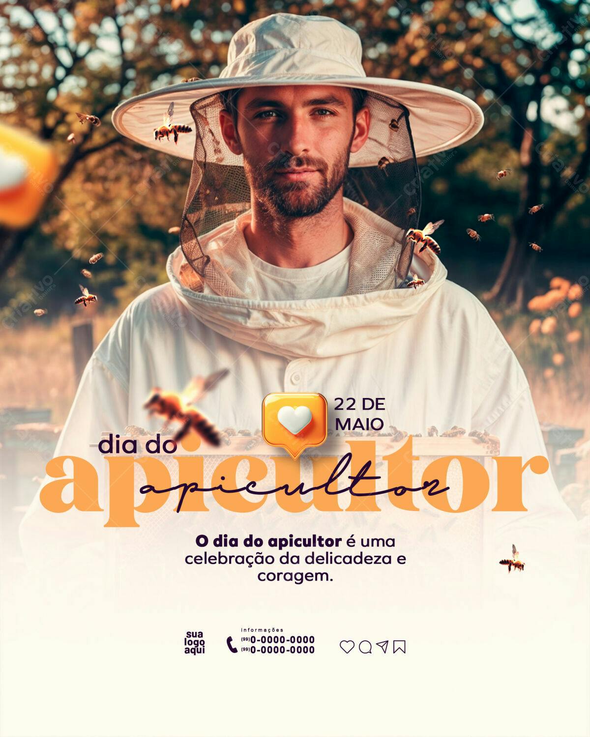 Flyer Dia do Apicultor PSD Editável