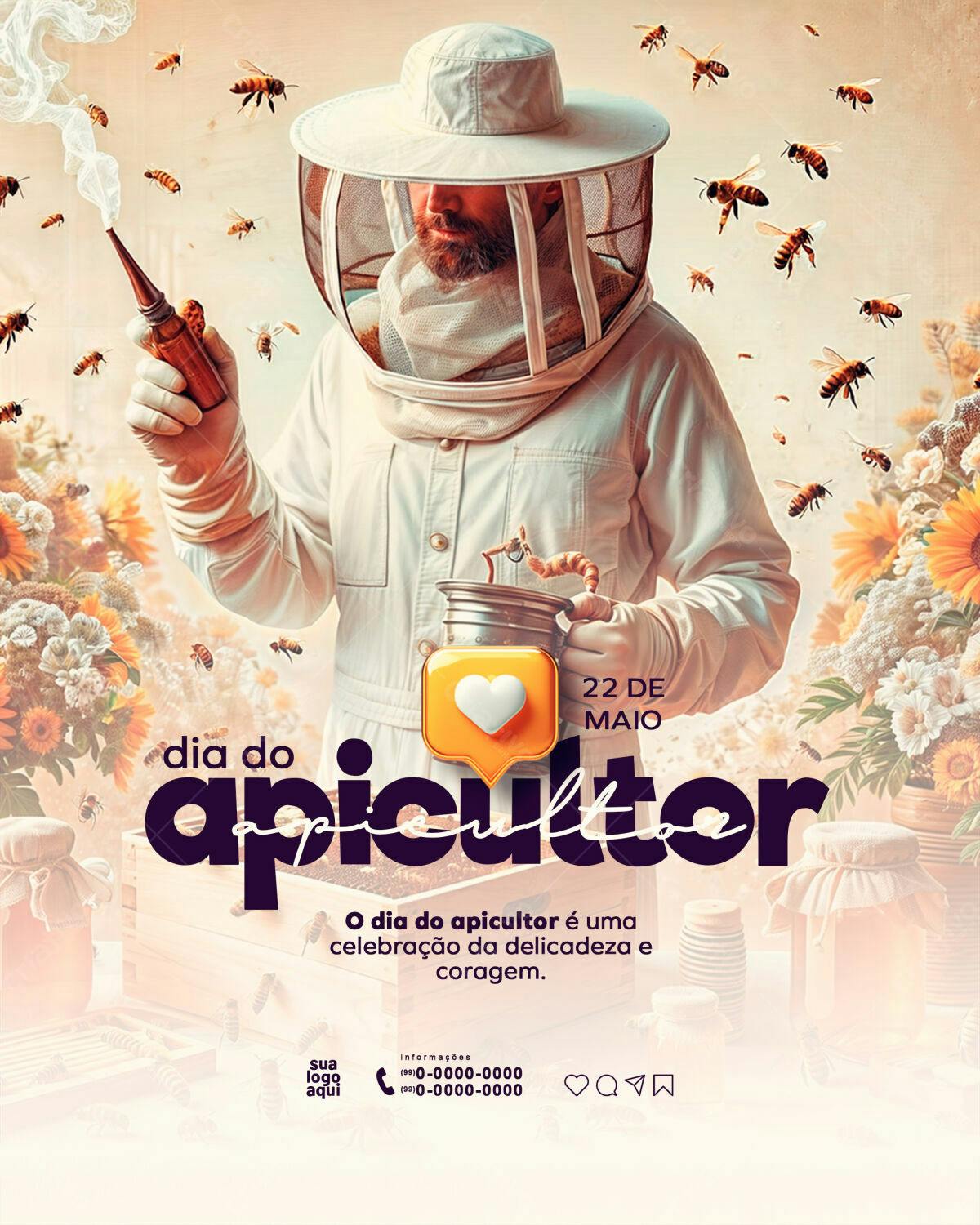 Flyer Dia do Apicultor PSD Editável