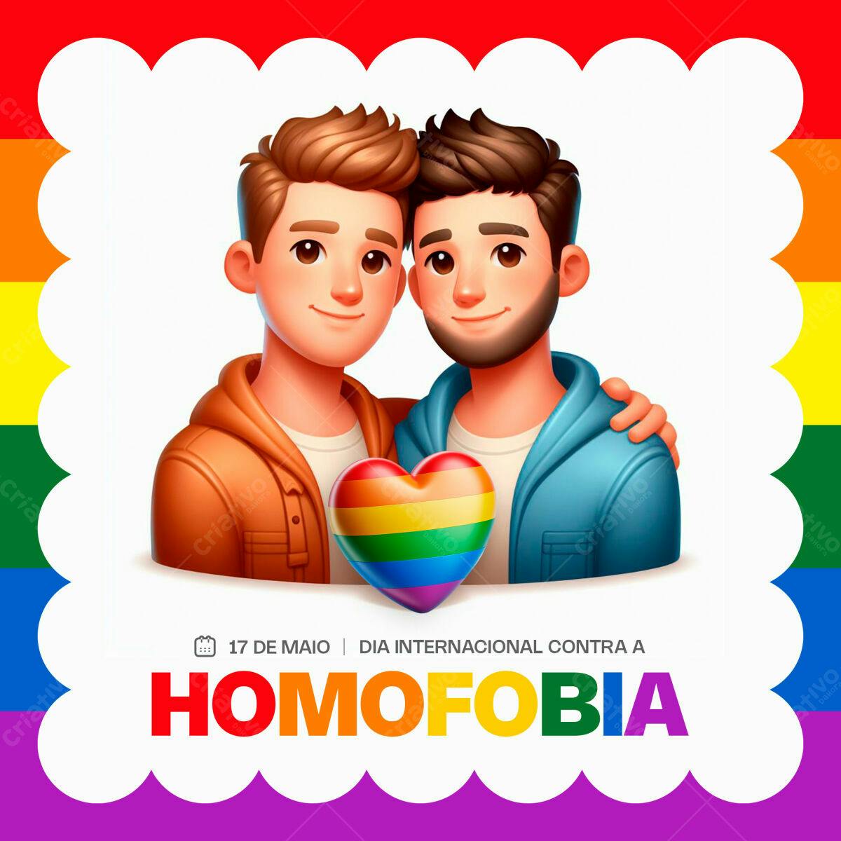 Flyer Dia Internacional Contra a Homofobia PSD Editável
