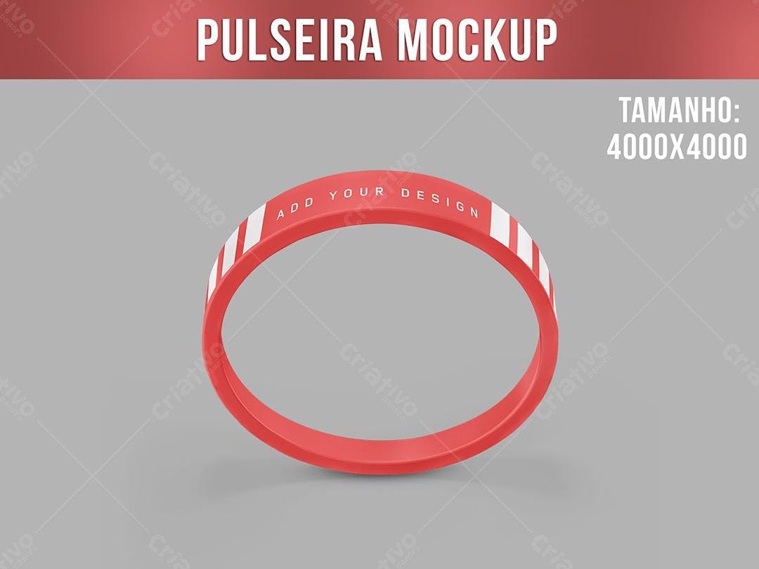Mockup Pulseira Vermelha com Detalhes Brancos - Estilo Moderno