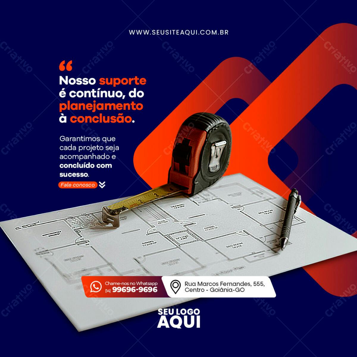 Post para Redes Sociais Engenharia Civil PSD Editável