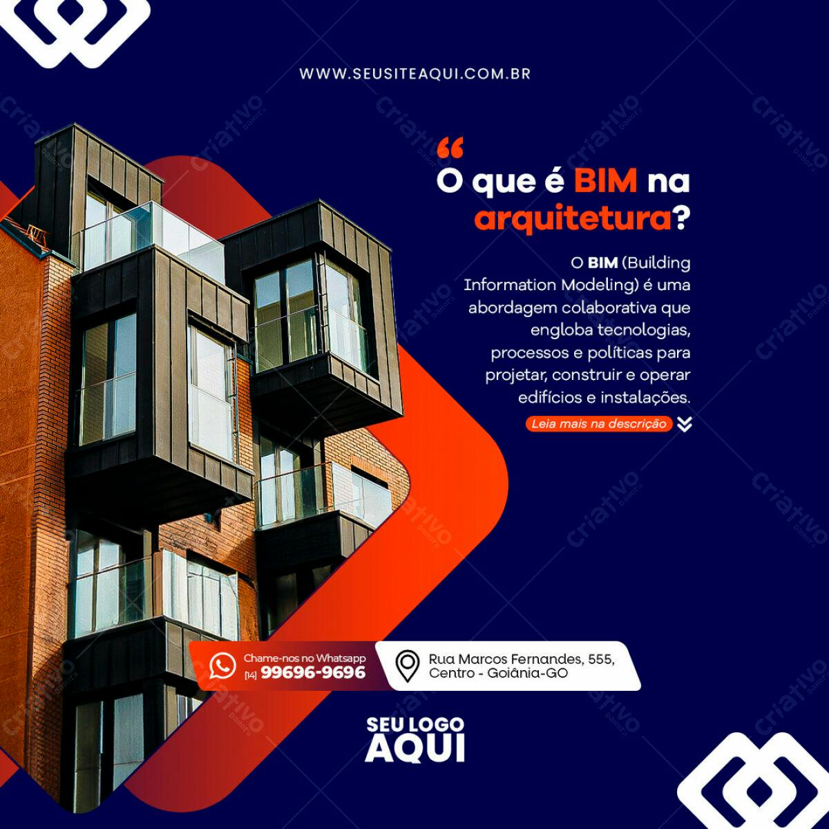 Post para Redes Sociais sobre BIM na Arquitetura PSD Editável