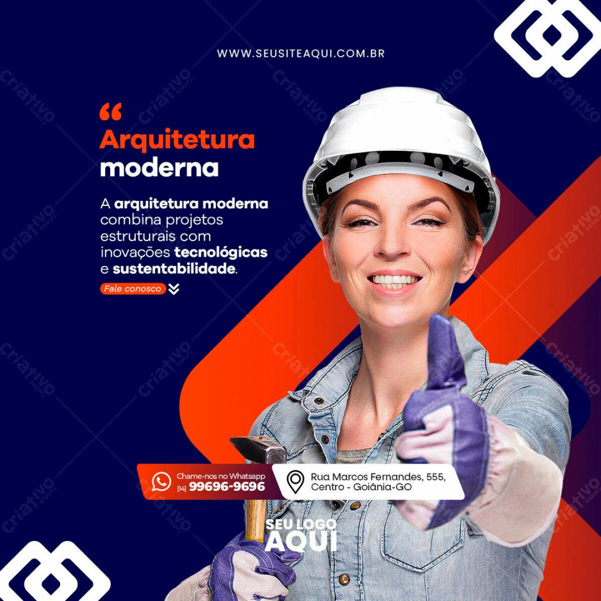 Post para Redes Sociais Arquitetura Moderna PSD Editável