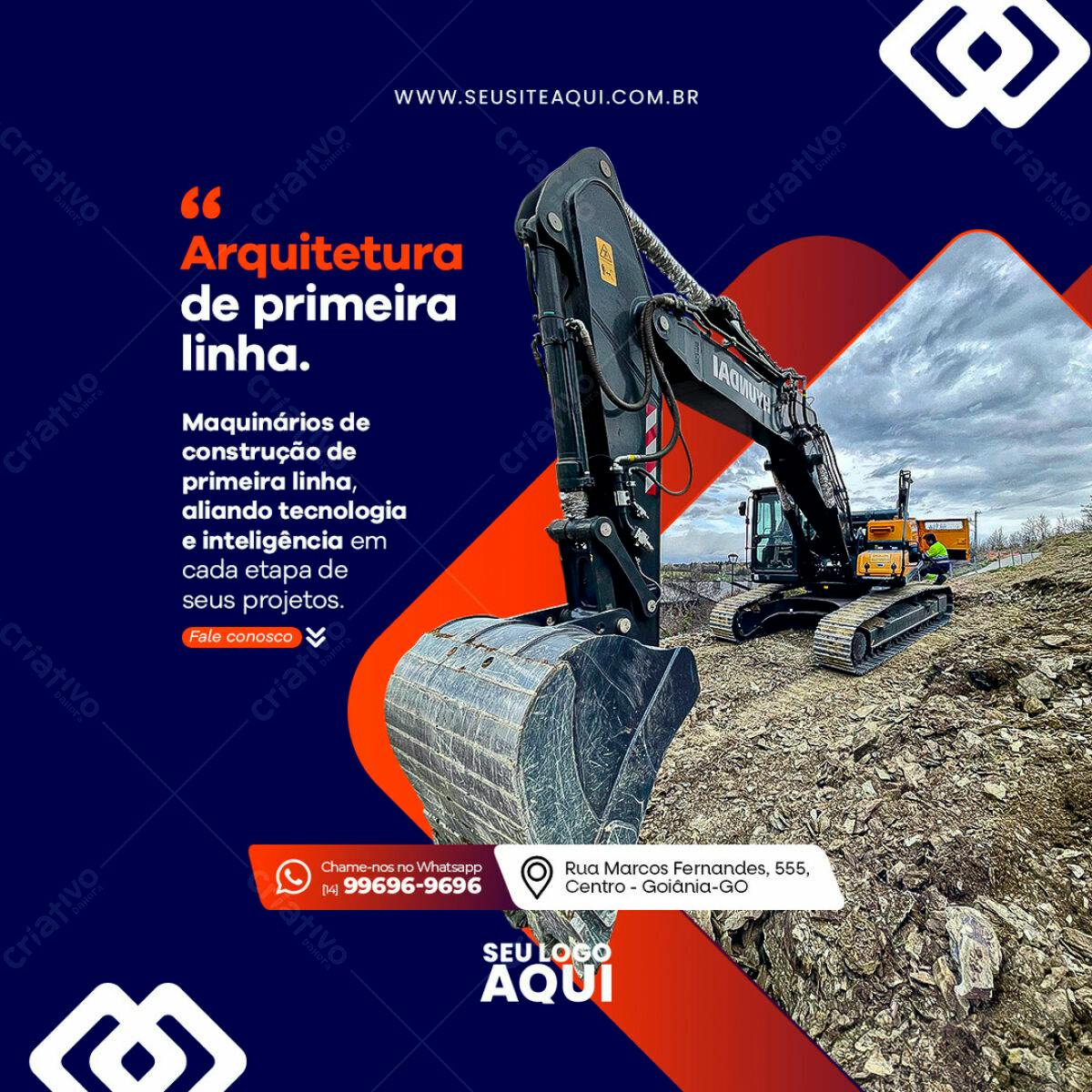 Post para Redes Sociais Construção PSD Editável
