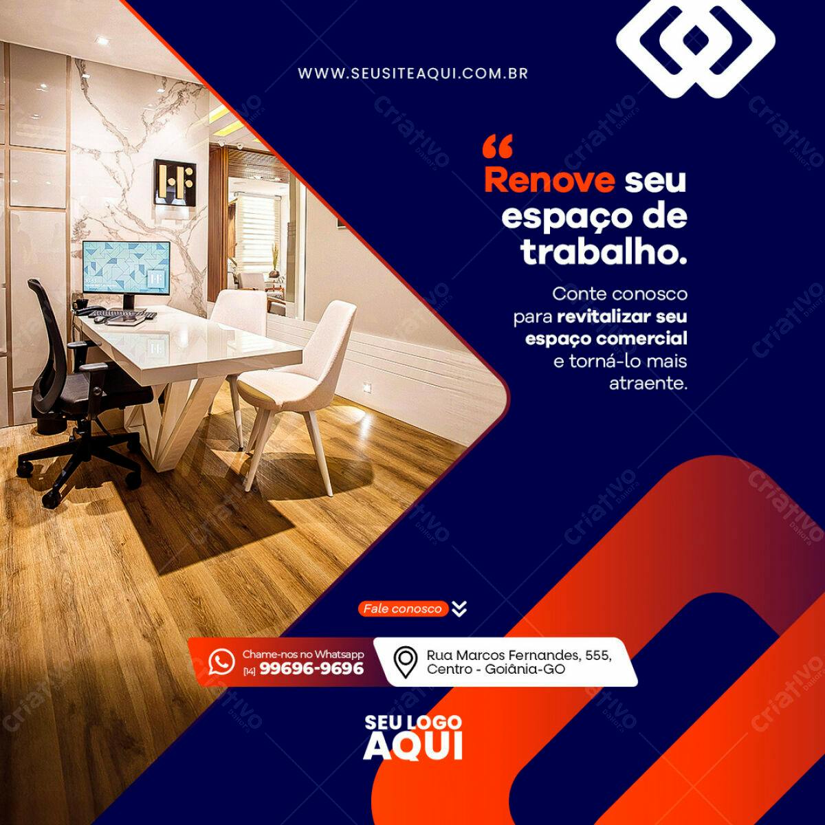 Postagem Redes Sociais Design de Interiores PSD Editável