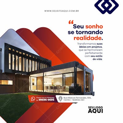Feed Quadrado Arquitetura, Social Media
