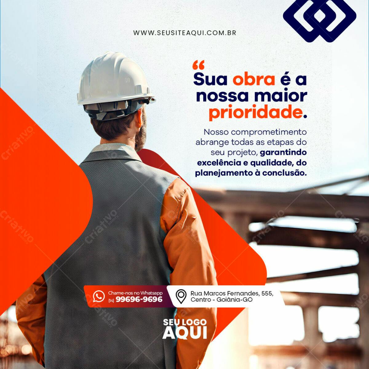 Postagem para Redes Sociais de Construção Civil PSD Editável