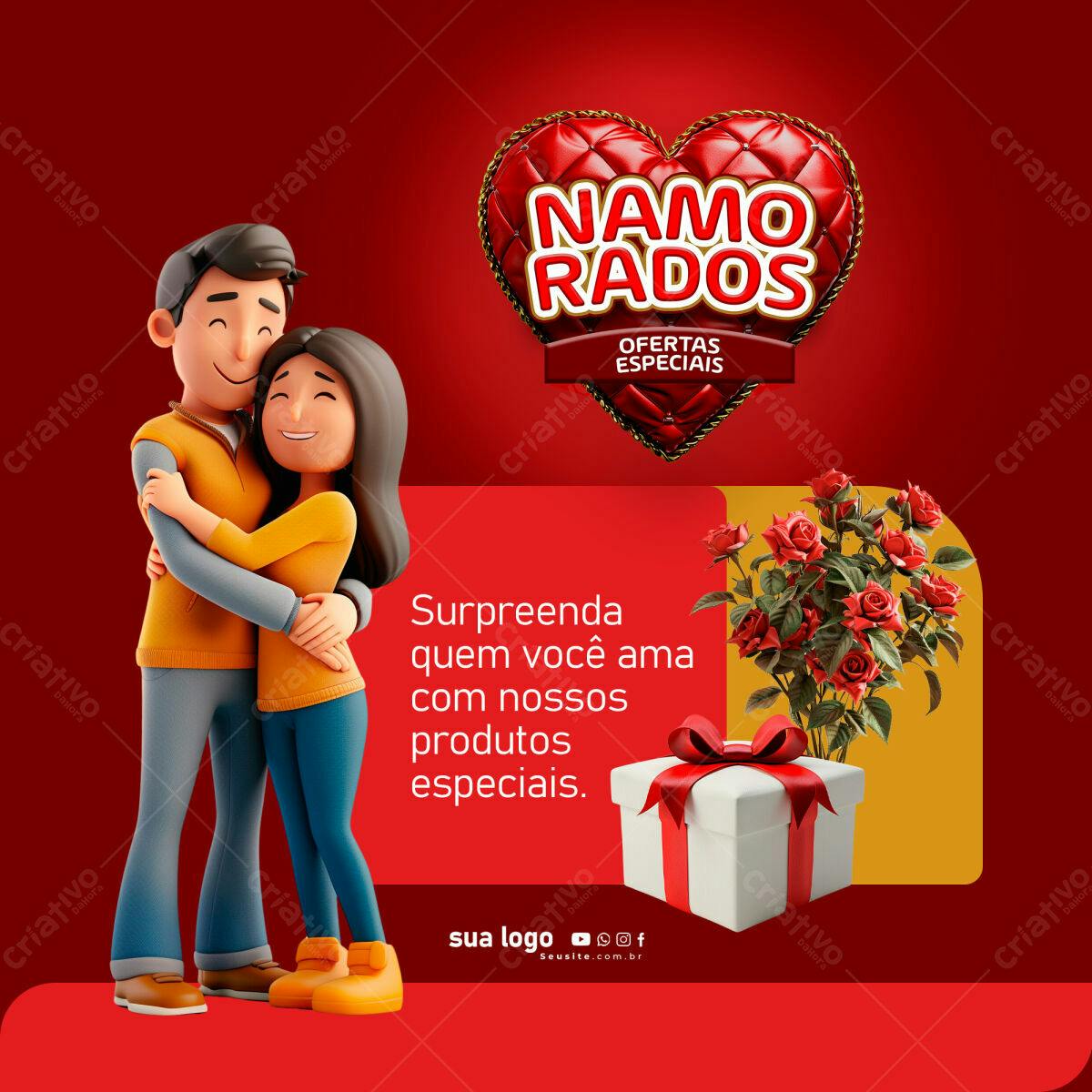 Postagem Dia dos Namorados PSD Editável
