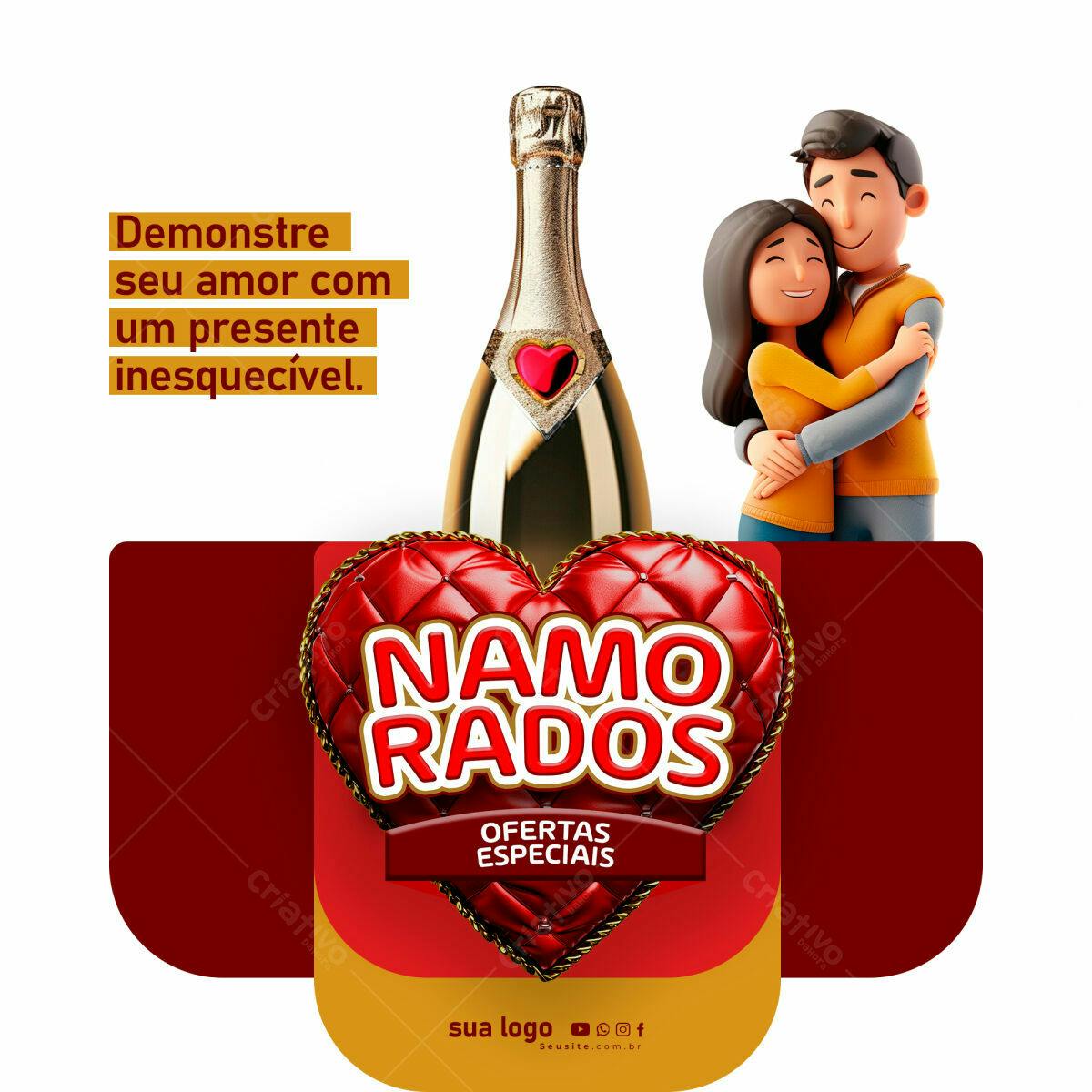 Flyer Dia dos Namorados PSD Editável