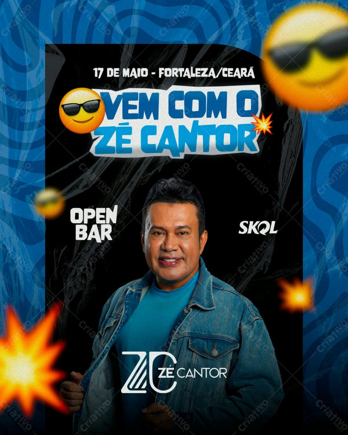 Flyer Zé Cantor Fortaleza PSD Editável