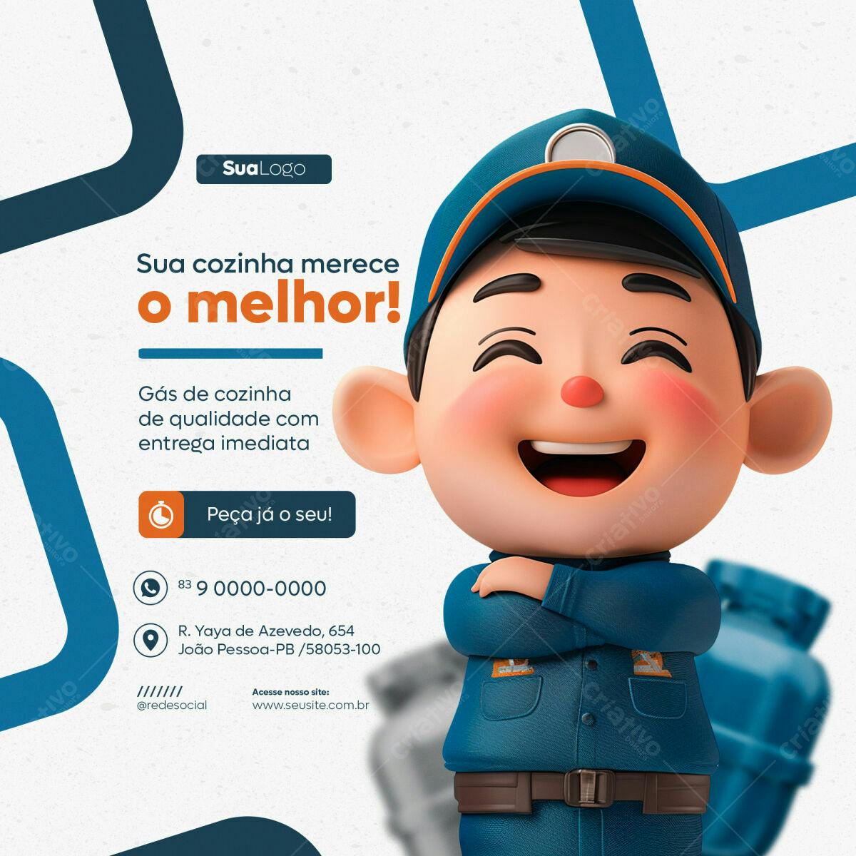 Postagem para Redes Sociais Gás de Cozinha PSD Editável