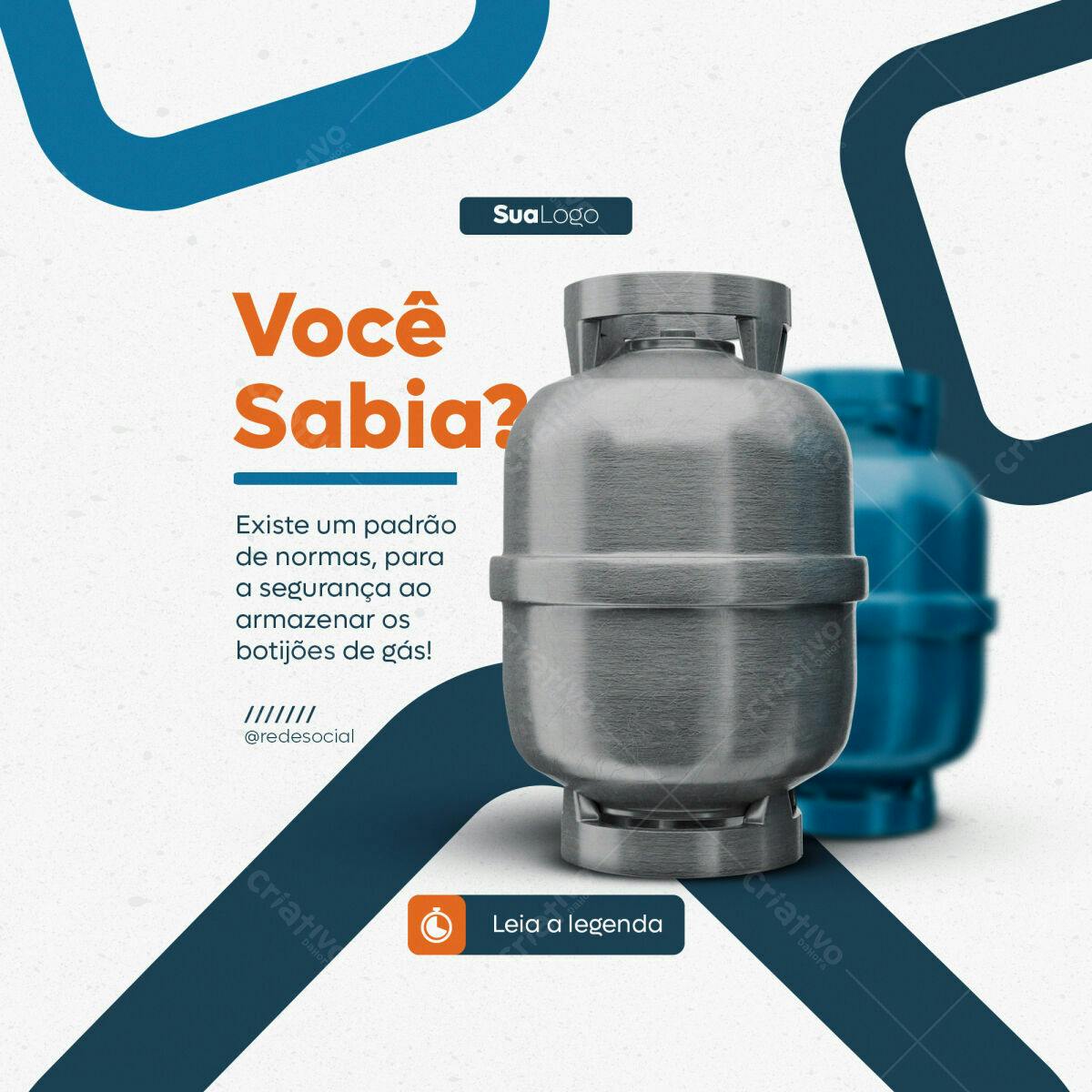 Post para Redes Sociais sobre Segurança com Botijões de Gás PSD Editável