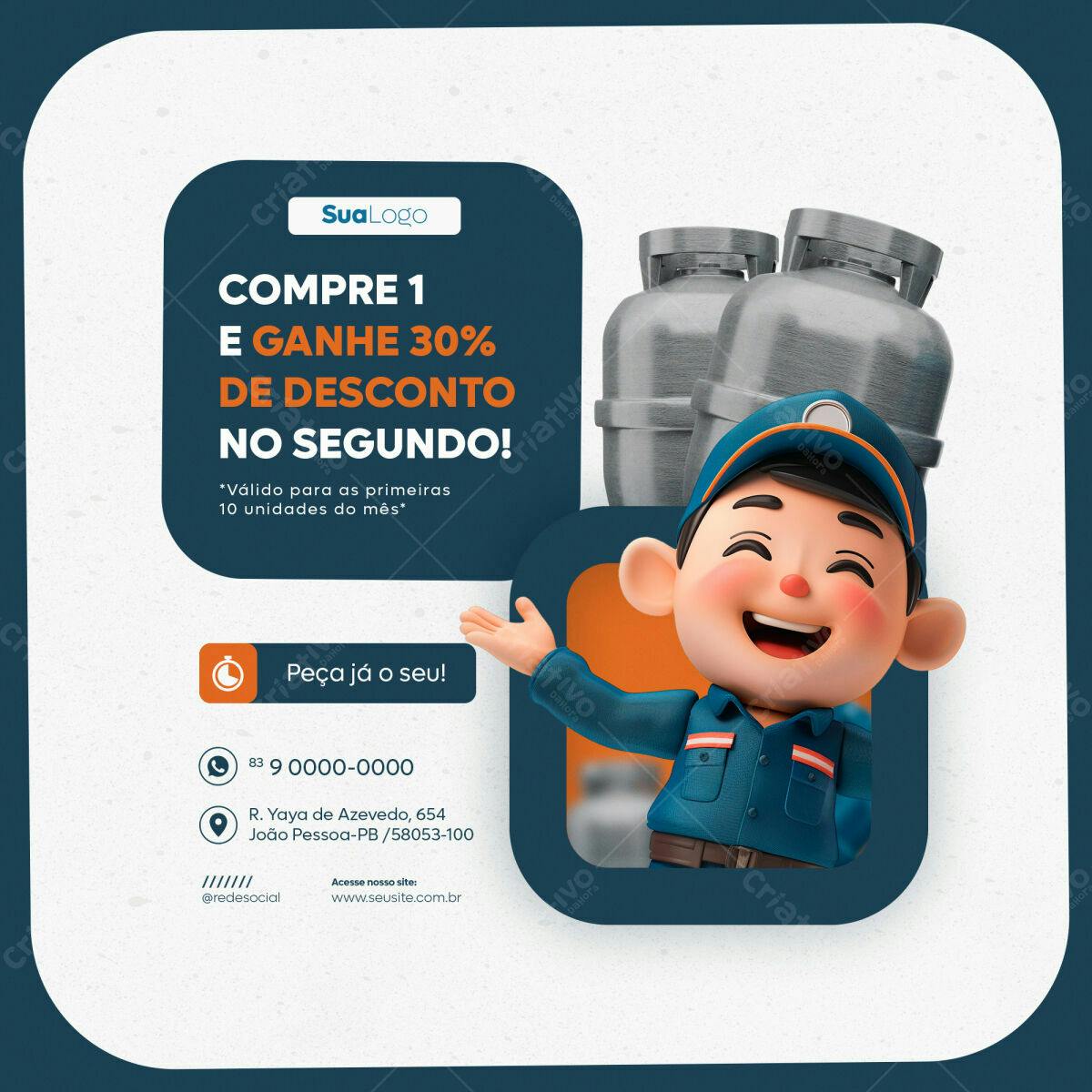 Flyer de Promoção de Gás PSD Editável
