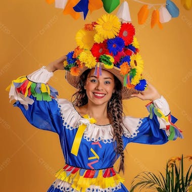 Mulher caipira, festa junina, são joão